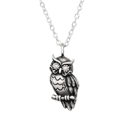 Montebello Ketting Alinde - 925 Zilver E-Coating - Uil - 12x18mm - 45cm