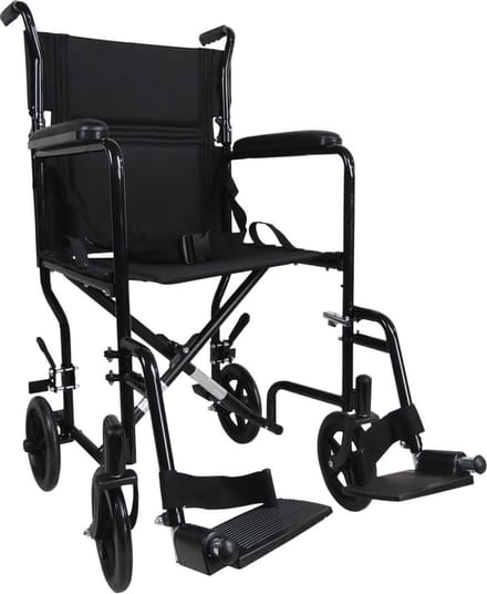 Aidapt Transport rolstoel - Staal compact - Zwart