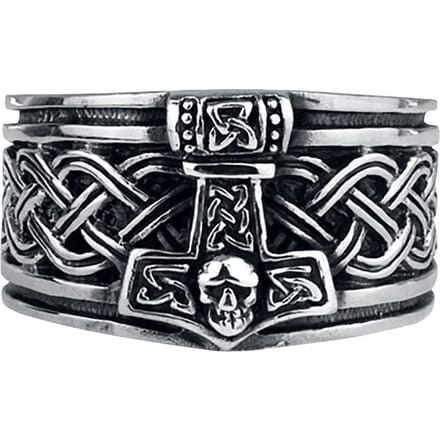 etNox hard and heavy Ring - Thors Hammer - voor Mannen - zilverkleurig