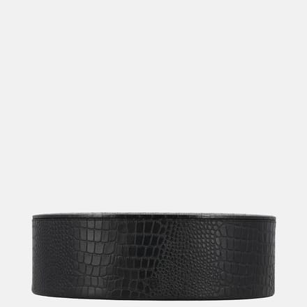 Chamada Fleur leren opbergbox ovaal croco large black