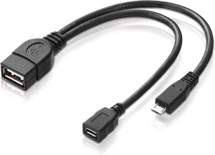 USB OTG Adapterkabel Micro-USB 2.0 met Stroomaansluiting voor Externe Harde Schijven en Apparaten