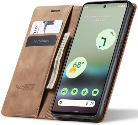 Hoesje geschikt voor Google Pixel 6a - Book Case Leer Slimline Bruin