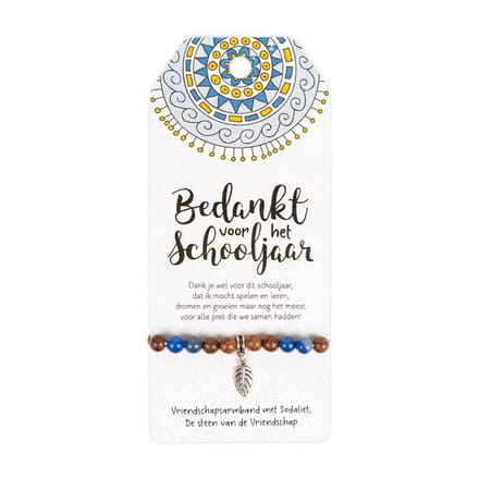 Vriendschapsarmband met sodaliet | Blauw | Bedankt voor het schooljaar
