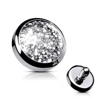 Dermal top wit glitter 1.2x3 - LMPiercings