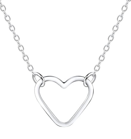 Joy|S - Zilveren hartje ketting - 40 cm + 5 cm extension - voor kinderen