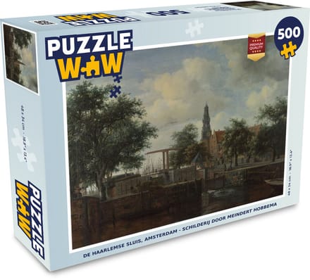 Puzzel De Haarlemse sluis, Amsterdam - schilderij door Meindert Hobbema - Legpuzzel - Puzzel 500 stukjes