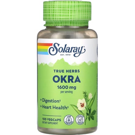True Herbs, Okra, Plantaardige Capsules, 100 Capsules (400 mg per capsule)