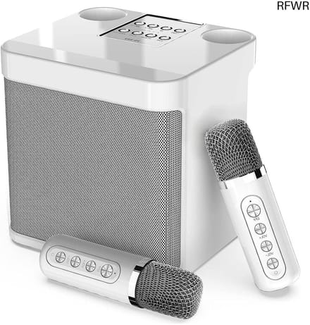 RFWR® Draadloos Karaoke Systeem met 2 Microfoons - Bluetooth Karaoke Machine voor Feesten