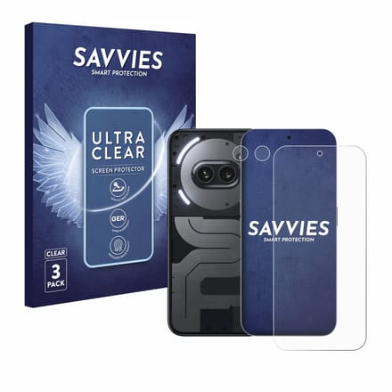 Savvies - Screenprotector voor Nothing Phone (2a) Plus (Voor+Camera) - Folie Beschermfolie transparant 6 Stuks