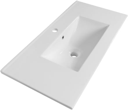 Saniclass Vygo Small Meubelwastafel - 80x40x2cm - 1 kraangat - keramiek - glans wit