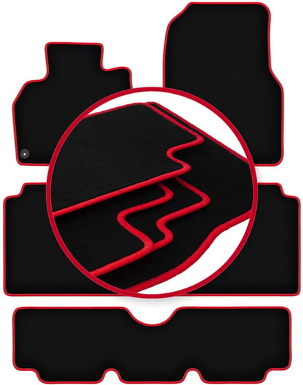 CARLUX-RED automatten voor: Renault Espace IV 7 zitplaatsen (2002-2012)