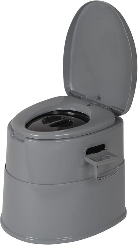 Draagbaar Toilet 45 cm Zithoogte - 7 Liter - Grijs