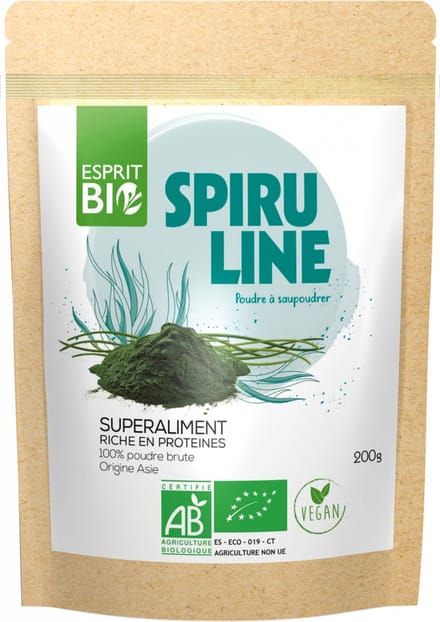 Esprit Bio Spirulina Poeder Strooisel Supervoeding 200 g