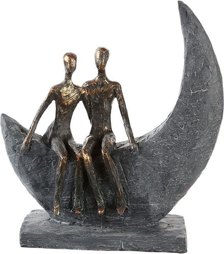 Gilde Handwerk - Beeld - Sculptuur - Tot aan de maan en terug - Moon - Polyresin