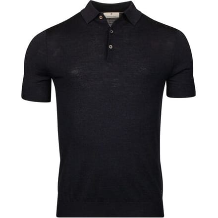 Thomas Maine Polo Uni Color Fine Merino Single Knit Navy / male