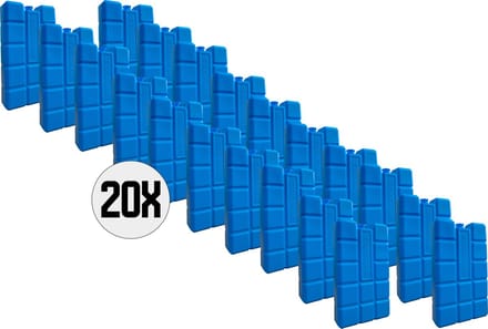 DULA Koelelementen voor koelbox - blauw - 20 stuks - 400 gram - 16x9x3,2cm