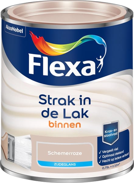Flexa - Strak In De Lak Binnenlak Zijdeglans - Schemerroze - 750 Ml