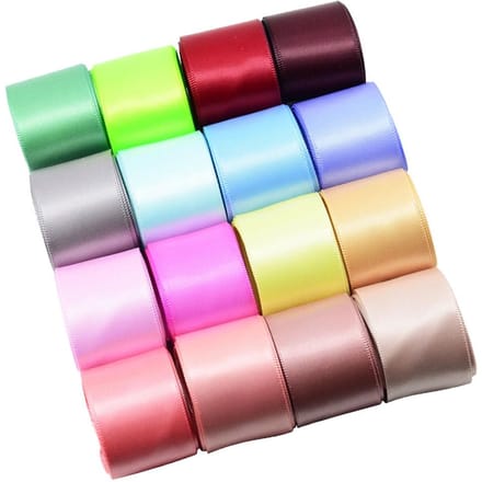 Rubans en Satin Double face, 16 pièces, 1 mètre, pour l'artisanat de couture, 40mm yellow
