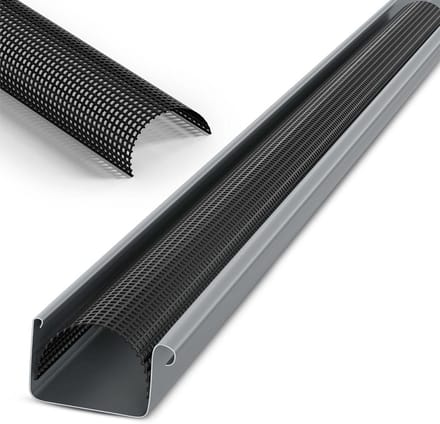 Bladbescherming voor Dakgoten - PVC 68mm, 2m, Zwart