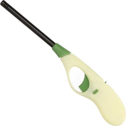 Flame Classics - BBQ/keuken aansteker lange steel geel/groen 26 cm