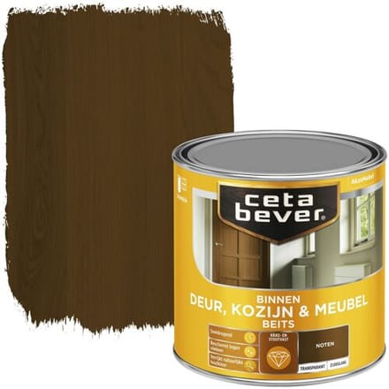 Cetabever - Binnenbeits Deur, Kozijn & Meubel Transparant Zijdeglans - Noten - 250 Ml