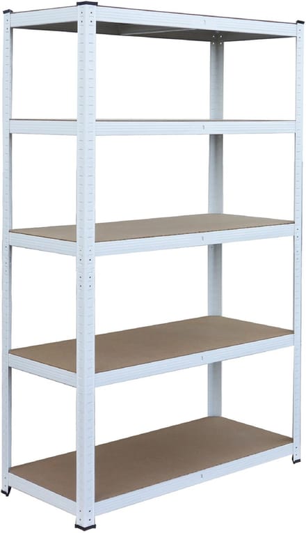 Zware stelling - wit-bruin - 100x200x40 cm - met planken