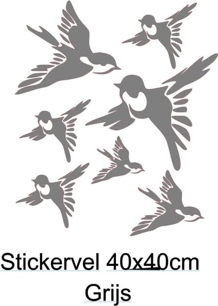 Stickervel voor raam of wand vogels