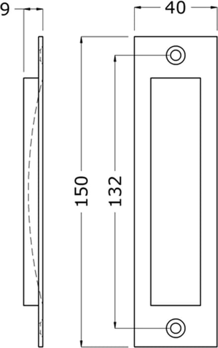 Hermeta Schuifdeurkom 120x40mm Zwart Recht - 4556-70