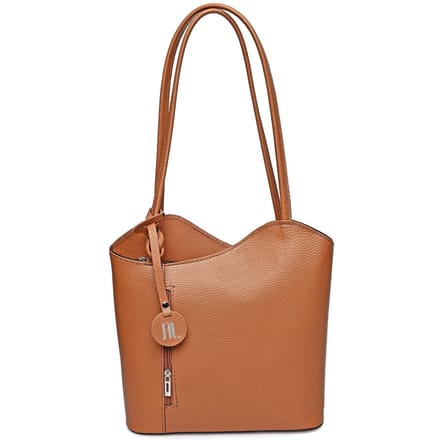 Anna Luchini Brown Rundleer Tas