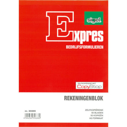 Rekeningblok Sigel Expres - Zelfkopierend - A5 - 2x50 Blad