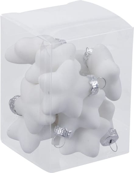 Othmar Decorations Kerstornamenten - sterren - 12x st - wit - 4 cm - glas - kerstversiering