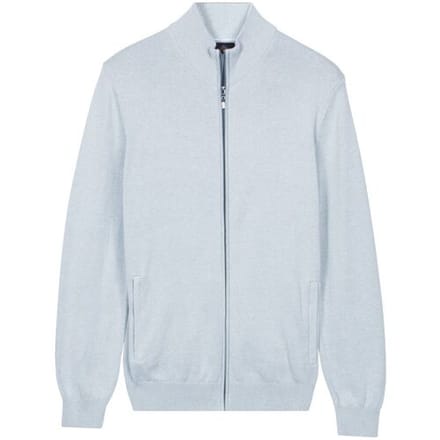 Baileys Vest Fine Knit Full Zip Soft Blue / male