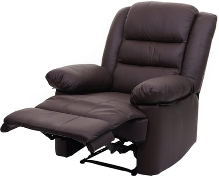 TV fauteuil MCW-G15, relaxfauteuil, leder + kunstleder 101x87x100cm ~ bruin