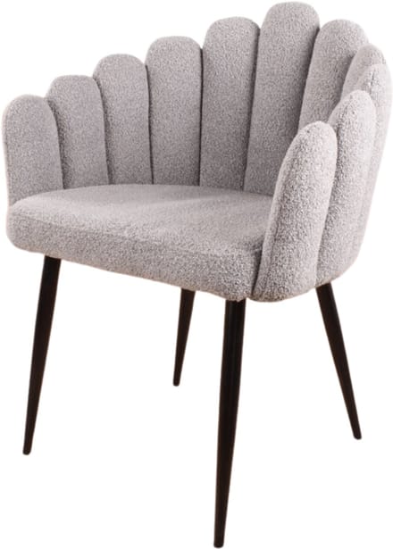 DS4U® Flower eetkamerstoel bouclé grijs