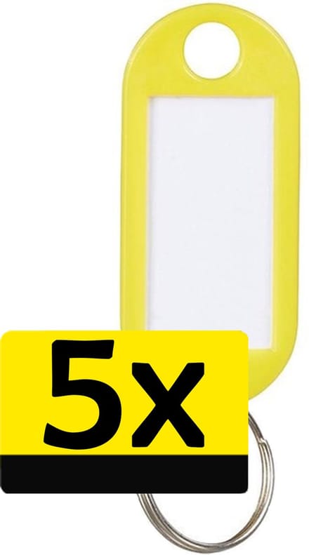 Sleutellabels Label Sleutel Sleutelhanger Gekleurde Bagagelabel Sleutelhanger Reislabel - Geel - 5 Stuks