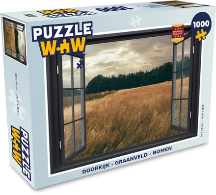 Puzzel Doorkijk - Veld - Boom - Legpuzzel - Puzzel 1000 stukjes volwassenen