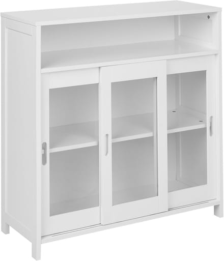 CRABTREE - Glazen vitrinekast - Wit - MDF
