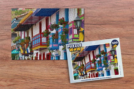 Puzzel Kleurrijke balkons in Colombia - Legpuzzel - Puzzel 500 stukjes