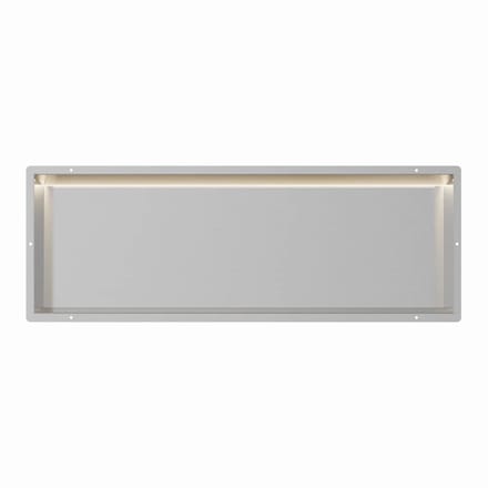 RVS Inbouwnis 30x90x7cm met tegelflens en LED verlichting