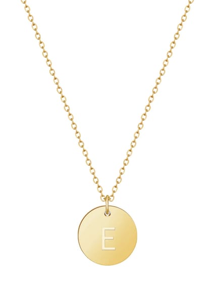 good.designs Ketting 18 K verguld met lettermunt E