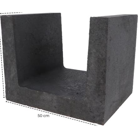 (H) U-element 40x50x40 Antraciet