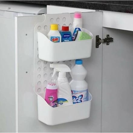 Soft Chef Verstelbare Hangende Organizer | Gootsteenkast organizer | Bureau organizer | Kast Organizer | Ladekastje | Opbergrek | Badkamer organizer | Wit