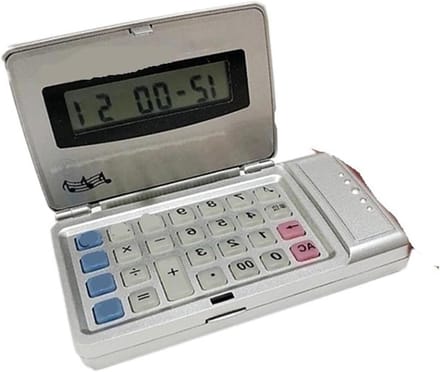 Opvouwbare Rekenmachine - Zakrekenmachine Spraakrapport - Dagelijkse Berekeningen - Groot Display Tijdkalender - 200 Gram - Wit