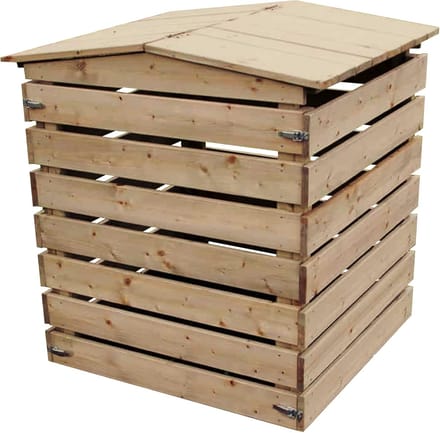 Houten Composter - Compostbak Tuin - Afval Verwerken - Inklapbaar Deksel - 78 x 75 x 91 cm - Houtkleur