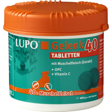 400g (ca 200 tabletten) LUPO Gewricht 40 Supplement voor Honden