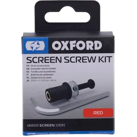 Set van 8 geanodiseerde motorhelm vizier schroeven Oxford M5