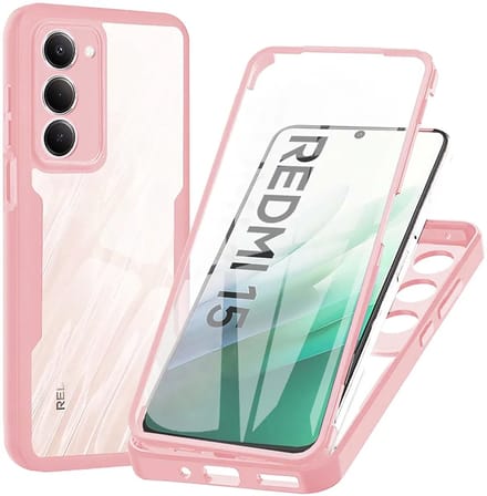 Hoesje geschikt voor Xiaomi Redmi 15 - Techsuit ColorVerse 360 Case met Screenprotector - Roze