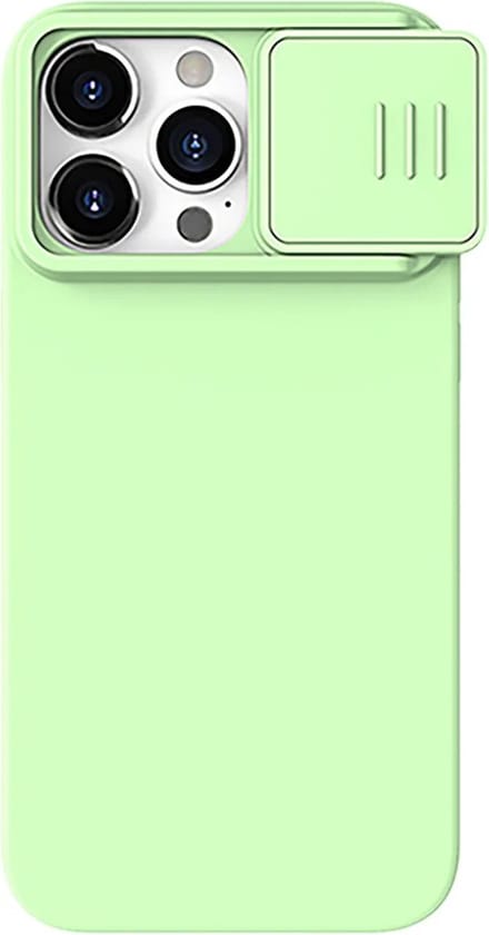Geschikt voor Nillkin Apple iPhone 15 Pro CamShield Siliconen Hoesje Camera Slider - Mint