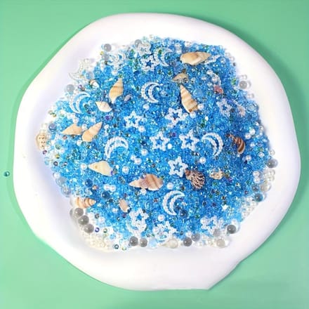 18g/Fles Oceaanstijl Epoxyhars Vulling DIY Ster Maan Schelpvormige Kristal Epoxyhars Vulling Nagel Glitter Decoraties blue