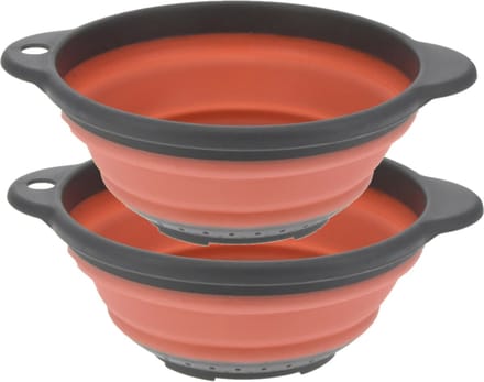 Excellent Houseware opvouwbaar vergiet - 2x - oranje/grijs - tpe - 23 cm